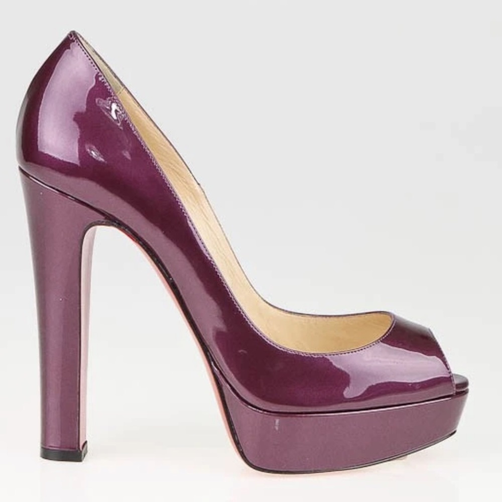 Christian Louboutin Purple Bambou 140 Patent Pumps